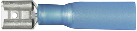 Lapos csúszósaru hüvely 6,3 x 0,8 mm, szigetelt, kék, vízálló, Vogt Verbindungstechnik 3906h