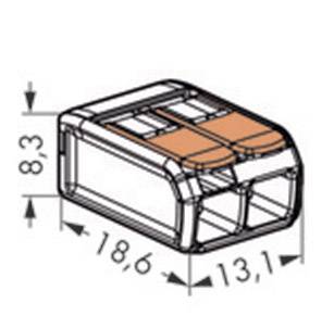 Vezetékösszekötő 0,14...4 mm², 2 pólus, 100 db, átlátszó/narancssárga, WAGO 221-412 13. kép