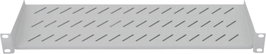 19&quot -os rackszekrénybe szerelhető polc, előlapi szereléshez, 150 mm mély, szürke, 1 ME, Intellin