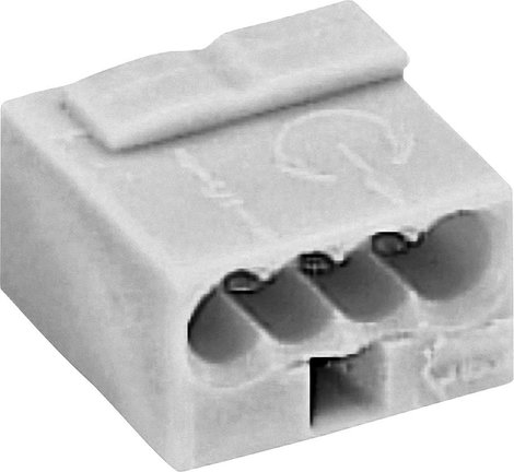 Mikró vezetékösszekötő 4 vezetékes, 0,6 - 0,8 mm² 6A, sötétszürke, 1 db, WAGO 243-204 2. kép
