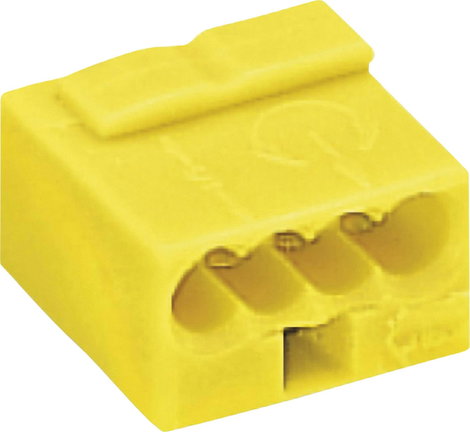 Mikró vezetékösszekötő 4 vezetékes, 0,6 - 0,8 mm² 6A, sárga, 1 db, WAGO 243-504