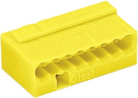 Mikró vezetékösszekötő 8 vezetékes, 0,6 - 0,8 mm² 6A, sárga, 1 db, WAGO 243-508