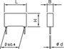 MKP zavarszűrő kondenzátor, radiális 4,7 µF 275 V 20 % 27,5 mm, 32 x 22 x 37 Kemet R46KR447000M1M 2. bélyegkép