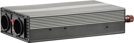 Inverter 1200 W 12 V/DC USB, csavaros csipeszek, Voltcraft MSW 1200-12-G