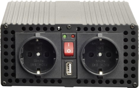 Inverter, feszültségátalakító, csavaros csipeszek, 24V/230V, 1200W, Voltcraft MSW 1200-24-G 2. kép
