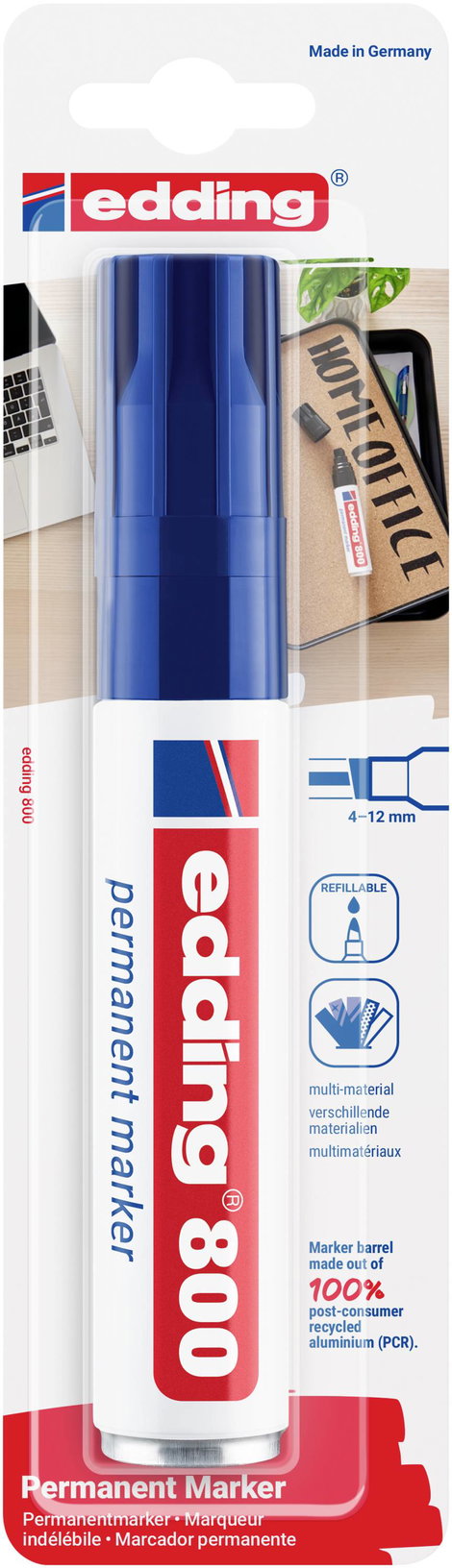 Edding 800 4-800-1-1003 Permanent marker Kék Vízálló: Igen