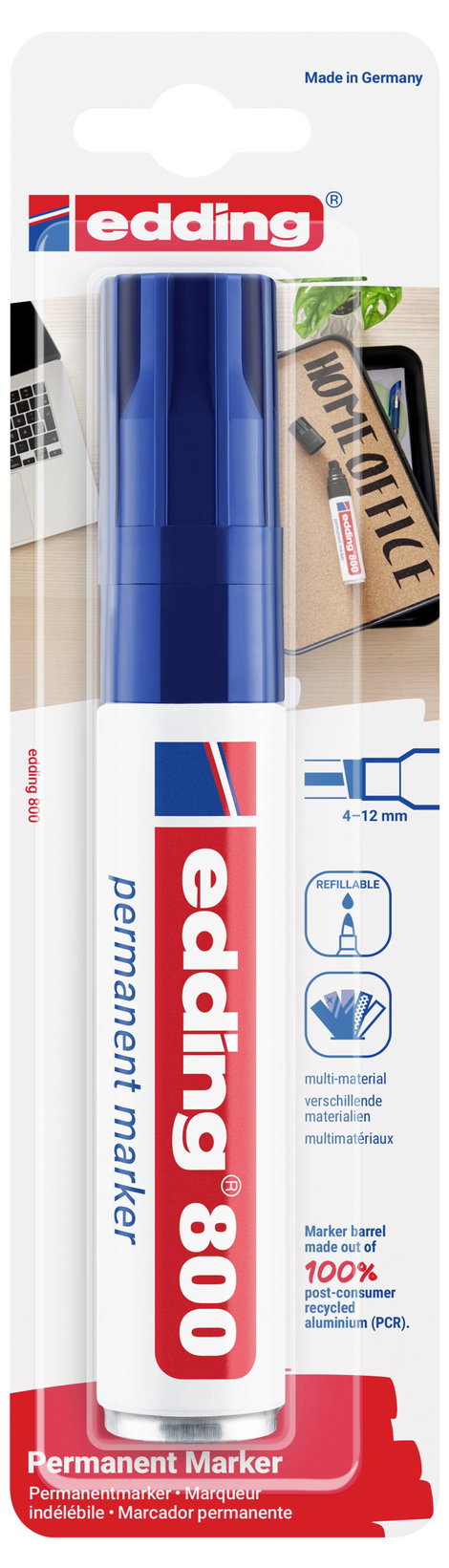 Edding 800 4-800-1-1003 Permanent marker Kék Vízálló: Igen 2. kép
