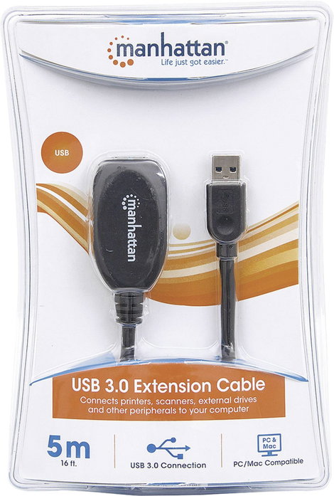 USB 3.0 toldókábel [1x USB 3.0 dugó A - 1x USB 3.0 aljzat A] 5 m hosszú Manhattan 150712 4. kép