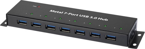 USB 3.0 hub, fém, hálózati adapterrel, 7 portos, Renkforce 4. kép