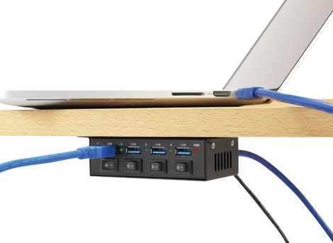 4 portos USB 3.0 hub, kapcsolható USB elosztó 5V/3A Renkforce 1318454 3. kép