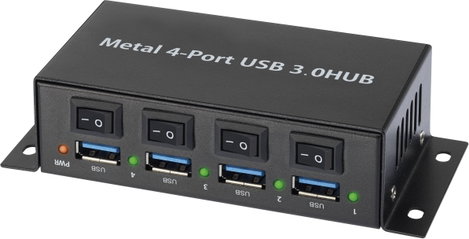 4 portos USB 3.0 hub, kapcsolható USB elosztó 5V/3A Renkforce 1318454 4. kép