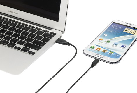 SuperSoft csatlakozókábel A/Micro-B fekete 1 m, Renkforce 2. kép