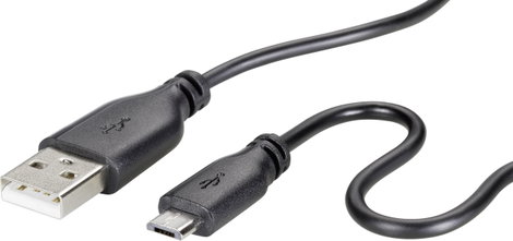 SuperSoft csatlakozókábel A/Micro-B fekete 1 m, Renkforce 4. kép