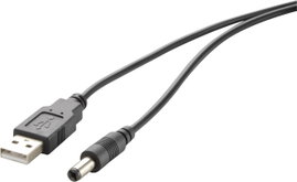 USB tápkábel, 5 V DC 3,5 mm-es dugóval, 1 m, Renkforce