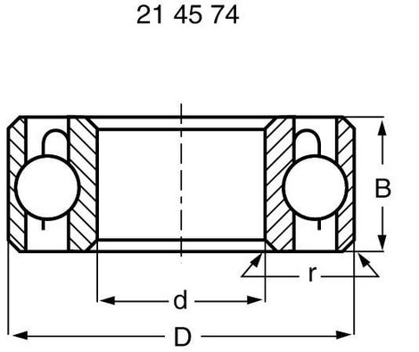 Radiális nemesacél golyóscsapágy 7 mm 4 mm 2.5 mm 2. kép