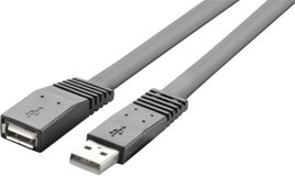 USB 2.0 hosszabbítókábel, A/A, lapos, 1 m, Renkforce