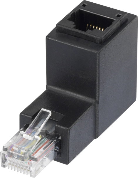 CAT5e RJ45-Adapter 90°ban felfelé hajlítva, Renkforce