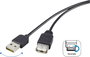 USB 2.0 A/A Renkforce hosszabbítókábel 1,8 m, megfordítható dugóval bélyegkép
