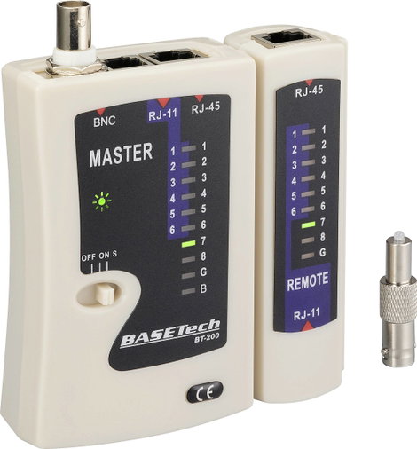 Koax kábel teszter, UTP, LAN hálózati kábel teszter, RJ11/RJ45, BNC csatlakozókhoz, kábelekhez Baset