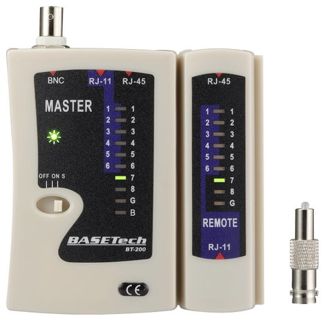 Koax kábel teszter, UTP, LAN hálózati kábel teszter, RJ11/RJ45, BNC csatlakozókhoz, kábelekhez Baset 2. kép