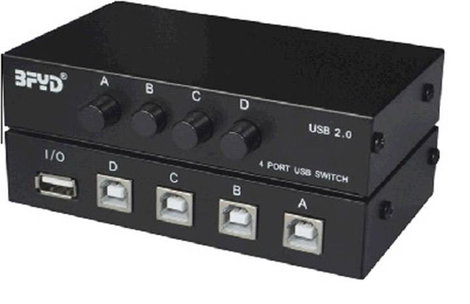 4 portos mechanikus USB 2.0 átkapcsoló, Renkforce 3. kép