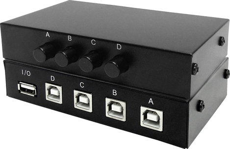 4 portos mechanikus USB 2.0 átkapcsoló, Renkforce 4. kép