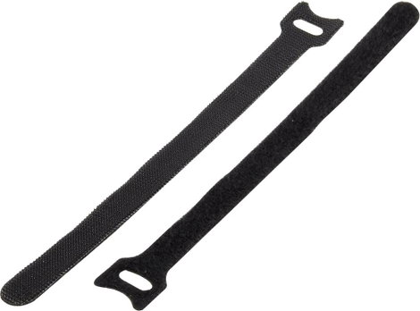 Tépőzáras kábelkötöző, bolyhos és horgos fél (H x Sz) 200 mm x 13 mm Fekete Basetech 98001c372 1 db