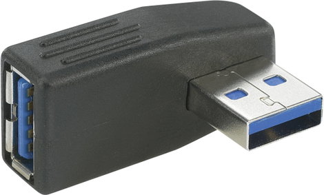 USB 3.0 adapter, A dugóról A aljra, 90°-ban oldalt balra hajlított Renkforce 2. kép