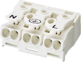 Lámpatest sorkapocsblokk 3 pólusú, 2,5 mm² 16A, fehér, Adels-Contact 041013