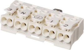 Lámpatest sorkapocsblokk 5 pólusú, 2,5 mm² 16A, fehér, Adels-Contact 041015