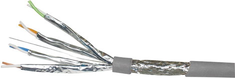 Hálózati kábel CAT 7 S/FTP 8 x 0.13 mm² Szürke VOKA Kabelwerk 102566-00 méteráru