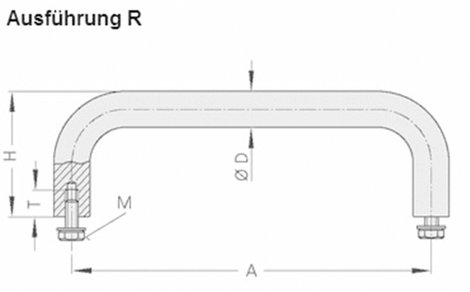 Rohde Nemesacél fogantyú, VA VA-10.R180.31 (H x Sz) 188 mm x 10 mm Nemesacél Ezüst 2. kép