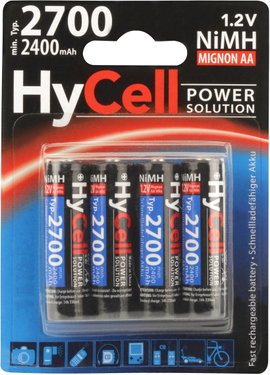 Ceruza akku AA, NiMH, 1,2V 2700 mAh, 4 db, HyCell LR06, AA, LR6, AAB4E, AM3, 815, E91, LR6N