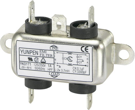 Yunpen Hálózati szűrő 250 V/AC YK01T1 2 x 3.7 mH 250 V/AC 1 A
