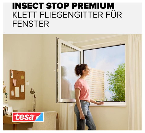 TESA® COMFORT szúnyogháló ablakra, 1,3 x 1,5 m, antracit 3. kép