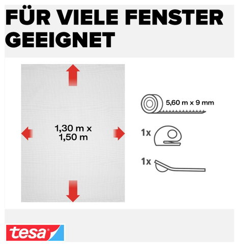 TESA® COMFORT szúnyogháló ablakra, 1,3 x 1,5 m, antracit 4. kép