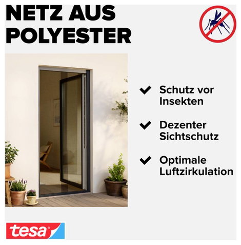 TESA® COMFORT szúnyogháló ajtóra, 2,2 x 1,3 m, fehér 6. kép