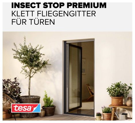 TESA® COMFORT szúnyogháló ajtóra, 2,2 x 1,2 m, antracit 3. kép