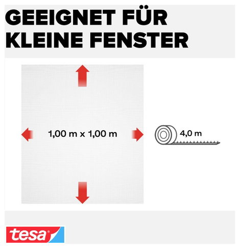TESA® STANDARD szúnyogháló ablakra, 1 x 1 m, fehér 4. kép