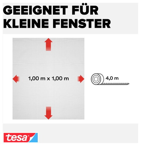 TESA® STANDARD szúnyogháló ablakra, 1 x 1 m, antracit 4. kép