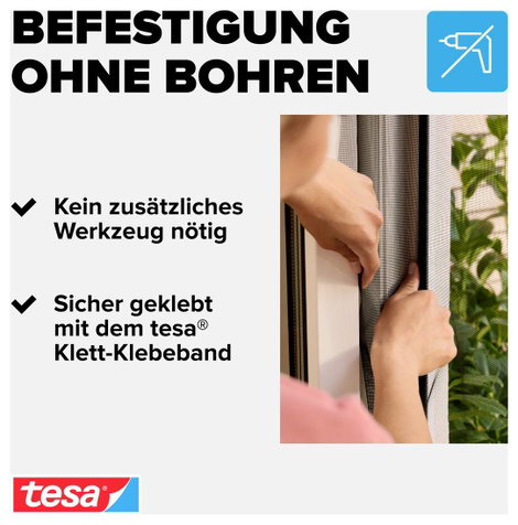 TESA® STANDARD szúnyogháló ablakra, 1,3 x 1,5 m, fehér 5. kép
