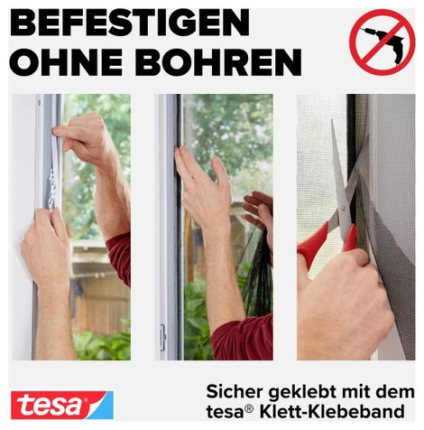 TESA® STANDARD szúnyogháló ablakra, 1,5 x 1,8 m, fehér 4. kép