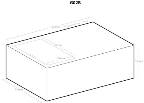 Kemo G02B műanyag műszer doboz elemtartóval, 123x72x39 mm, fekete 2. kép