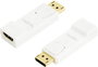 DisplayPort - HDMI átalakító adapter, 1x DisplayPort dugó - 1x HDMI aljzat, aranyozott, fehér, LogiL bélyegkép