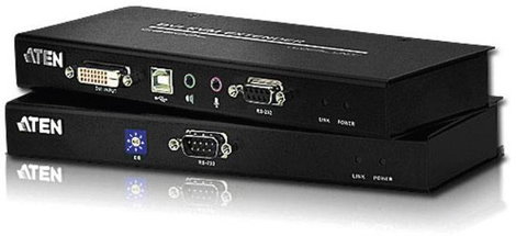 DVI, USB 2.0 KVM extender jelerősítő, jeltovábbító RJ45 csatlakozással 60 m-ig Aten CE600-AT-G 2. kép