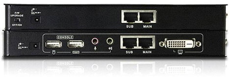 DVI, USB 2.0 KVM extender jelerősítő, jeltovábbító RJ45 csatlakozással 60 m-ig Aten CE600-AT-G 3. kép