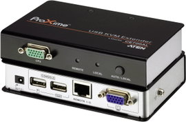 VGA, USB 2.0 KVM extender jelerősítő, jeltovábbító RJ45 csatlakozással 150 m-ig Aten CE700A-AT-G