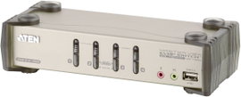 4 portos USB-s KVM switch, (billentyűzet, video, egér) elosztó, PS/2 és VGA elosztó Aten CS1734B-AT-