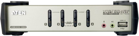 4 portos USB-s KVM switch, (billentyűzet, video, egér) elosztó, PS/2 és VGA elosztó Aten CS1734B-AT- 2. kép