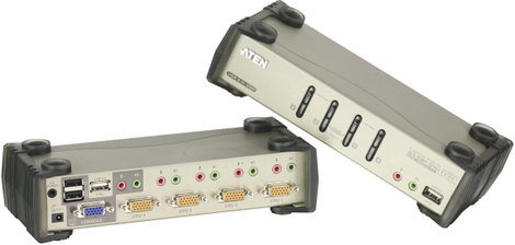 4 portos USB-s KVM switch, (billentyűzet, video, egér) elosztó, PS/2 és VGA elosztó Aten CS1734B-AT- 3. kép